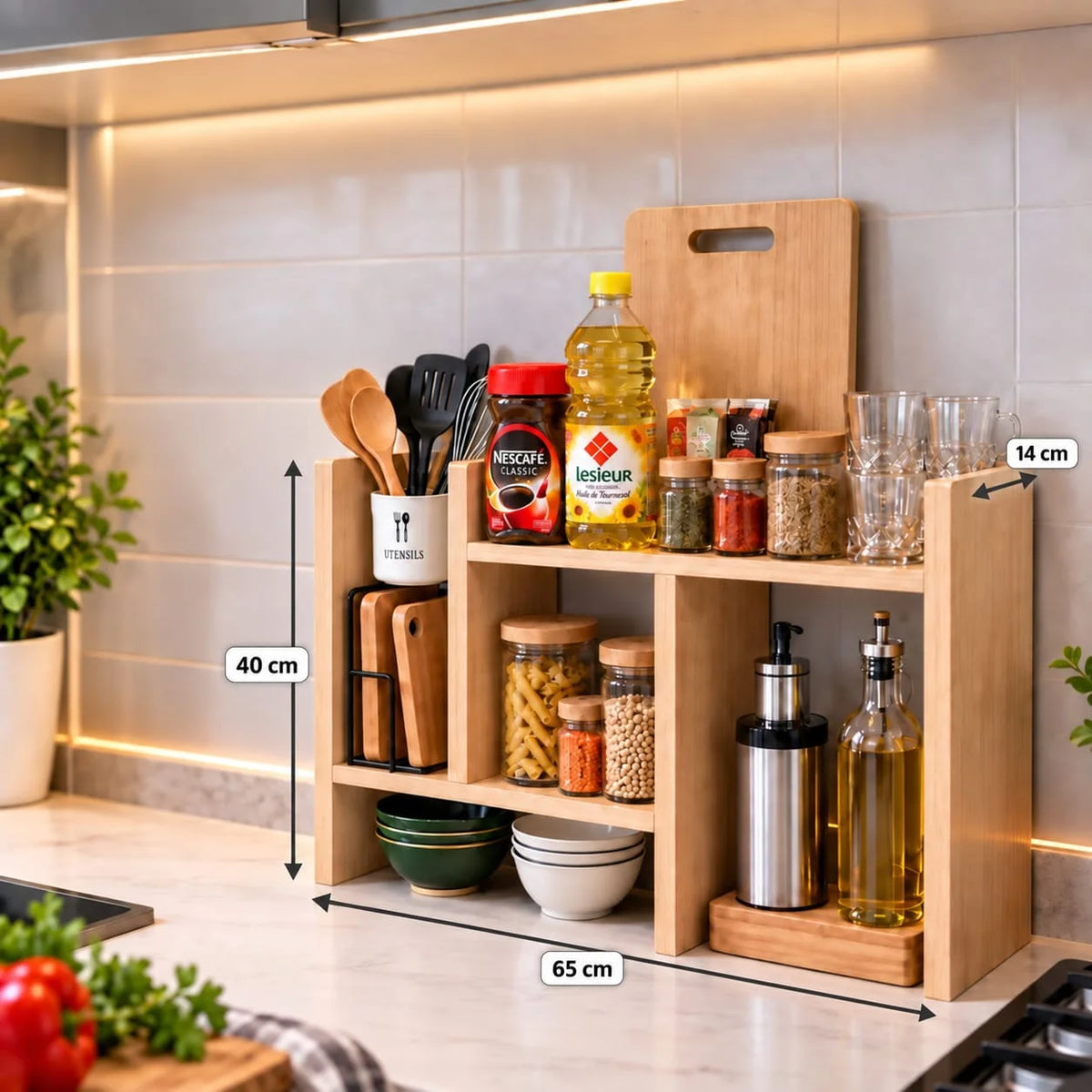 Organisateur de Cuisine en Bois